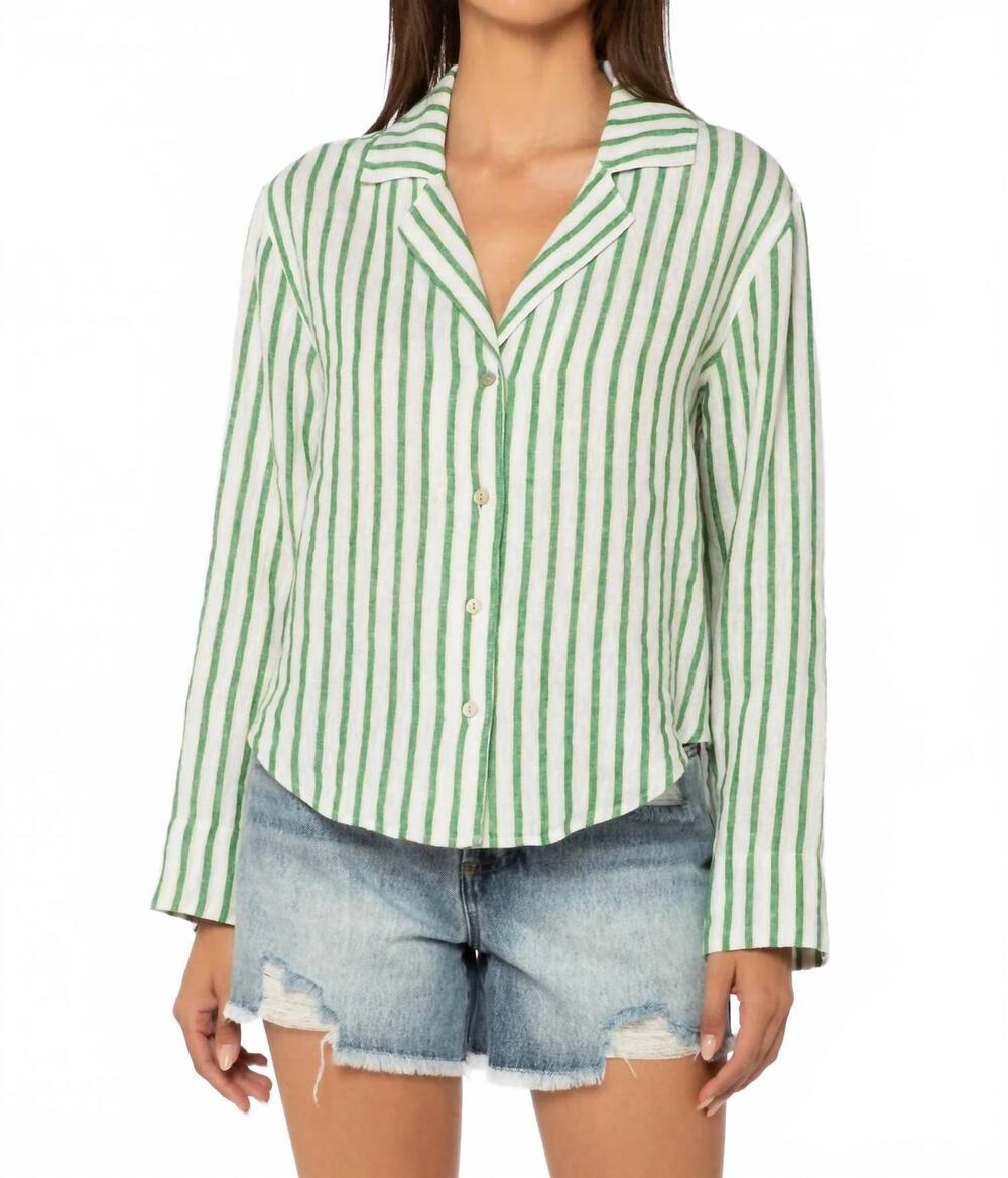 NEW VELVET HEART benny blouse in green foliage